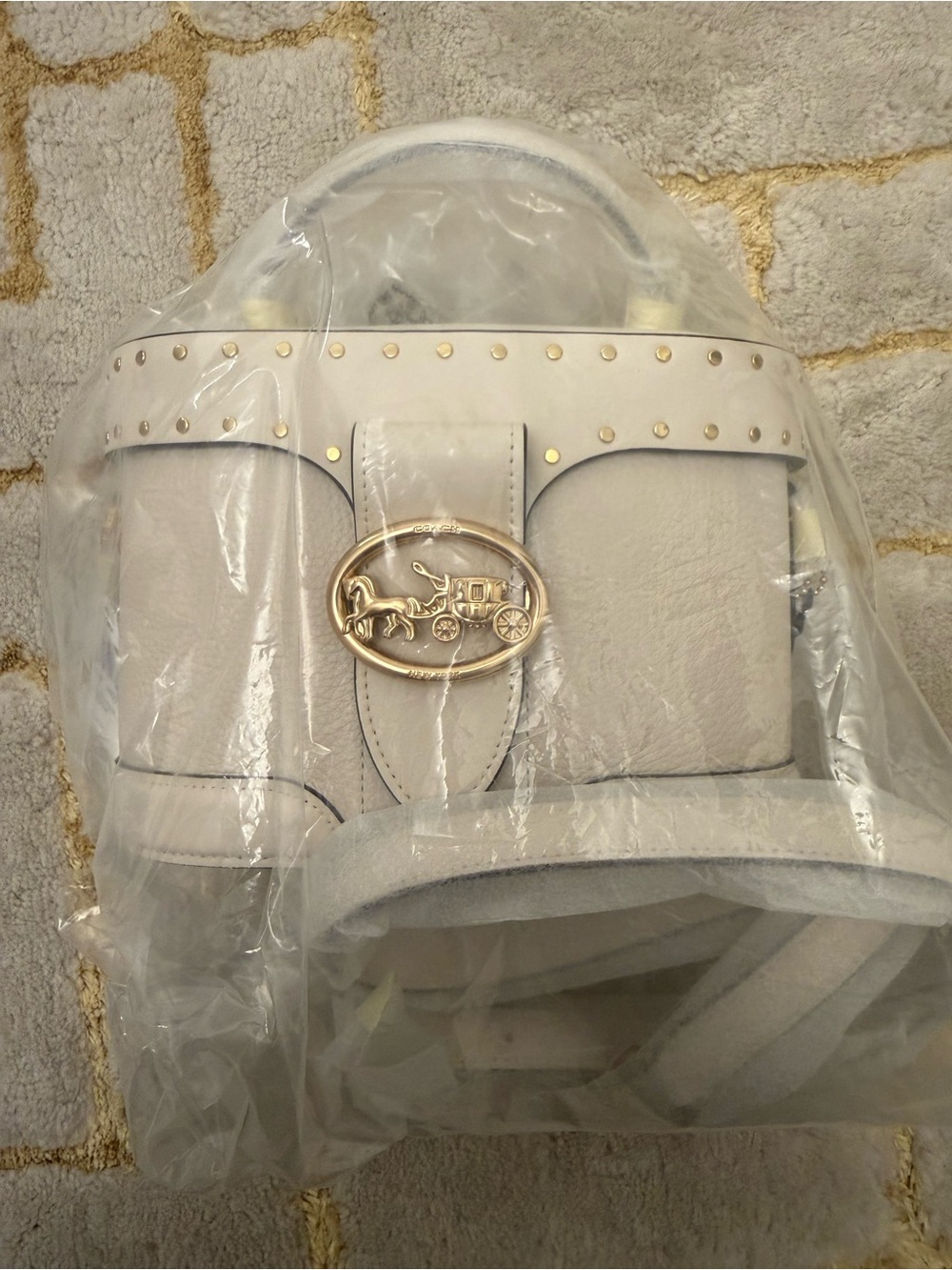 Coach White Crossbody Vanity Case with Gold Hardware